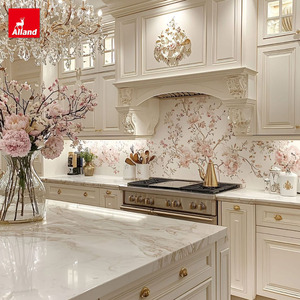 Cucina Modulare di Lusso Alland Custom American Home Design con Ante in MDF Stile Shaker, Rubinetto e Cornice Decorativa - Product Image 3