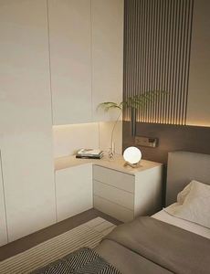 Nouvelle conception pratique pour la maison, armoire d'angle intégrée au chevet et à la garde-robe, pour petit appartement - Product Image 2