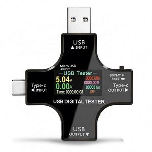Multímetro Digital LCD 2 en 1 con USB Tipo-C, Medidor de Voltaje, Corriente, Potencia, Capacidad y Temperatura - Product Image 2