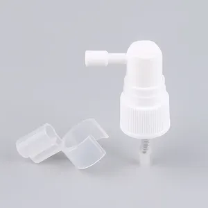 Plastik güvenli beyaz kısa ağız burun sprey pompası 20/410 24/410 tedavi pompası tıbbi burun spreyi ile kap