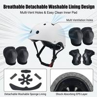 Ensemble de casque de skateboard pour jeunes réglable en 7 parties, protections de couleur néon pour les sports de plein air, rembourrage EPE, coque ABS