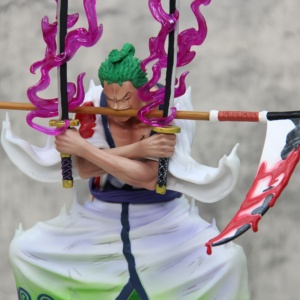 Figura de Acción de Zoro con Efecto Haki Morado, Versión Kimono Wano, Adorno de PVC para Escritorio, Regalo para Fanáticos del Anime, Decoración para el Hogar y la Sala de Juegos - Product Image 6