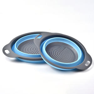 Cesta de drenaje plegable de silicona, colador de cocina redondo y plegable para frutas y verduras XR6010 - Product Image 5