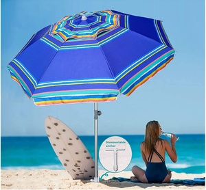 Design personalizzato striscia regolabile in altezza palo in alluminio 8k nervature in fibra di vetro Tilt Outdoor Cool Sun Shelter ombrelloni ombrelloni <span class=keywords><strong>da</strong></span> spiaggia - Product Image 2