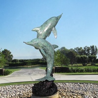 Vente chaude Statues de dauphins en bronze de haute qualité grandeur nature pour l'extérieur