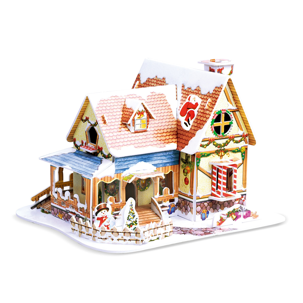 Kits de Maison en Carton de Noël, Maison en Carton Démontable, Jouets d'Apprentissage Précoce Style A