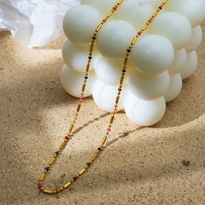 Collier personnalisé avec logo, en acier inoxydable plaqué or 18 carats, résistant à l'eau et inaltérable, pour femme - Product Image 1