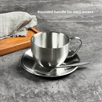 Set da Caffè in Acciaio Inox 304 a Doppia Parete in Stile Coreano, Design Moderno e Minimalista di Alta Qualità