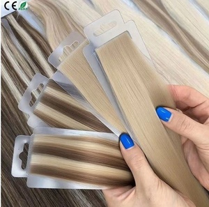 Extensions de cheveux russes Remy de haute qualité, invisibles, sans couture, avec ruban adhésif injecté, sans nœuds, accessoire de coiffure de luxe - Product Image 1