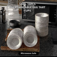 Boîte jetable en aluminium de 50 ml, qualité alimentaire, ronde, pour tarte aux œufs, moule à gâteau, personnalisable, vente en gros en gros par PiecesFactory