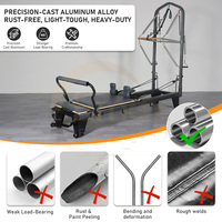Reformer de Pilates en alliage d'aluminium de qualité supérieure avec système fonctionnel demi-tournebille pour studio de fitness de prestige et entraînement bien-être