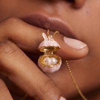 Nouveau Collier Pendentif Photo Animal Personnalisé Vintage Ouvert/Fermé Lapin Poussin Jaune Chiot Breloques Pendentifs pour Femmes