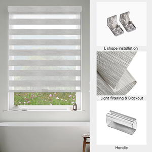 SAMADHI Cordless Zebra Blinds Dual Layer Day/Night Shades Zebra Blinds - Product Image 5