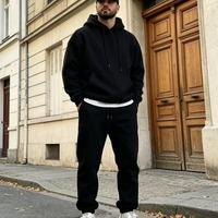 Setelan Hoodie dan Celana Panjang Gaya Amerika, Model Longgar, 2 potong, polos, tanpa merek (Cut Out Middleman)