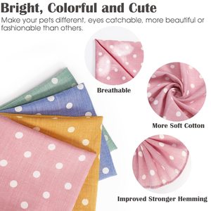 Bandanas pour animaux de compagnie à carreaux et pois, bavoirs de printemps pour chiens, foulards triangulaires doux et lavables, accessoires vestimentaires pour chats et chiens de petite, moyenne et grande taille - Product Image 5