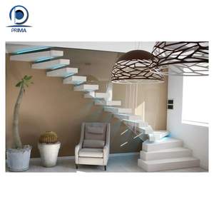 Prima Compact Loft <span class=keywords><strong>Escaleras</strong></span> Patrón de flores Escalera L moderna Escalera prefabricada para espacios pequeños y apartamentos Barandilla de hierro - Product Image 4