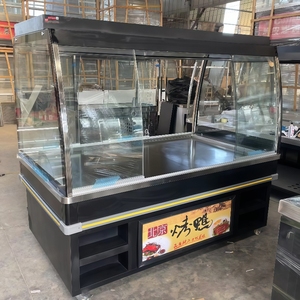 Vitrine de <span class=keywords><strong>charcuterie</strong></span> internationale pour canard rôti chinois, <span class=keywords><strong>charcuterie</strong></span> <span class=keywords><strong>italienne</strong></span> et saucisses allemandes avec protection de porte en verre - Product Image 3