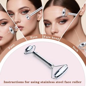 Masajeador para el Cuidado de la Piel, Rodillo de Acero Inoxidable de Grado Alimenticio, Color Plata y Oro, Tabla de Raspado Gua Sha, Esferas de Hielo, Marca Privada - Product Image 5