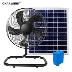 Ventilateur solaire de 14 pouces adapté avec batterie rechargeable 12V, autonomie de 3 à 10 heures - Product Image 1