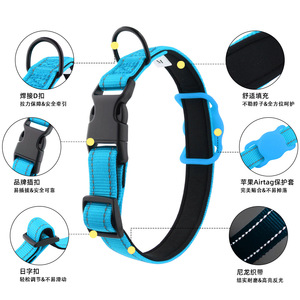 ปลอกคอสุนัข Apple AirTag พร้อมระบบติดตาม GPS สำหรับสุนัขขนาดเล็ก กลาง ใหญ่ สายรัดคอไนลอนปรับได้ พร้อมห่วง D และตัวล็อคเพื่อความปลอดภัย - Product Image 1