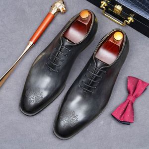 Chaussures Oxford de luxe ASTON M.JAZZ 2025 personnalisables en cuir de haute qualité, grande taille, à lacets, antidérapantes, à bout pointu, pour mariage - Product Image 2