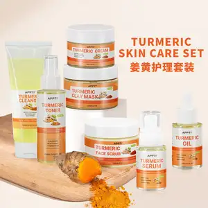 Turmeric Private Label Toner Tumeric Vitamin C Turmeric Skin Care Set Dark Spot Whitening Herbal Skin Care Set
