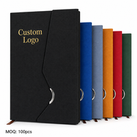 Carnet de notes de luxe personnalisé avec logo, format A5, couverture rigide en cuir texturé, carnet d'affaires avec boucle métallique incurvée, agenda de réunion, OEM