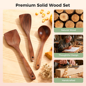 Cucharas <span class=keywords><strong>de</strong></span> Madera para Cocinar, Juego <span class=keywords><strong>de</strong></span> Utensilios <span class=keywords><strong>de</strong></span> <span class=keywords><strong>Cocina</strong></span> Antiadherentes con Cucharas Medidoras, Juego <span class=keywords><strong>de</strong></span> Espátulas <span class=keywords><strong>de</strong></span> Madera con Agarre Cómodo - Product Image 6