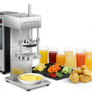 Coupe-légumes et extracteur <span class=keywords><strong>de</strong></span> jus électrique 2 en 1 en acier inoxydable, machine <span class=keywords><strong>à</strong></span> couper les bâtonnets <span class=keywords><strong>de</strong></span> pommes <span class=keywords><strong>de</strong></span> <span class=keywords><strong>terre</strong></span> pour restaurant et snack-bar - Product Image 1