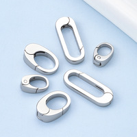 Fermoir à ressort ovale en acier inoxydable pour bracelet, collier, accessoire de bijouterie, breloque de sac à dos style Instagram, compact et polyvalent