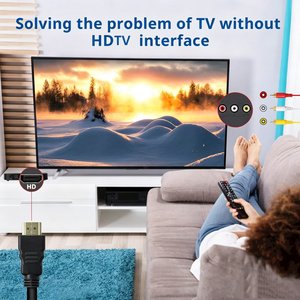 Câble convertisseur AV HD <span class=keywords><strong>vers</strong></span> 3 <span class=keywords><strong>RCA</strong></span> plaqué or de qualité supérieure 1,5 m, transfert de signal 1080P, port multimédia HD <span class=keywords><strong>vers</strong></span> adaptateur <span class=keywords><strong>RCA</strong></span> pour HDTV - Product Image 5