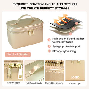 पेटेंट चमड़े कस्टम फैशन यात्रा मेकअप बैग लोकप्रिय कॉस्मेटिक बैग और मामले - Product Image 4
