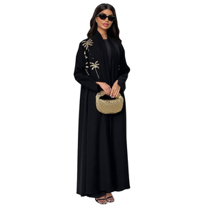 Abaya Abierta Moderna, Nueva, Bordada, Estilo Medio Oriente, Cardigan, Venta Caliente, Ropa Islámica para Mujer, Moda Musulmana, Abaya Étnica, Venta al Por Mayor - Product Image 6