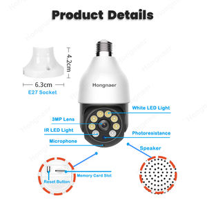 Kamera CCTV 3MP Smartlife, tanpa kabel 5G WiFi bohlam pengawasan pintar PTZ IP 360 Tuya Wifi bohlam kamera keamanan - Product Image 2