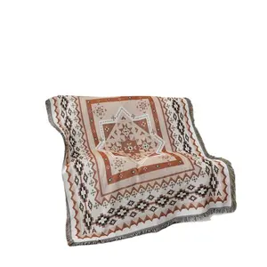 Cobertor tecido personalizado aka, cobertor de fio tecido floral egito
