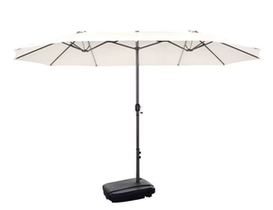 Grand parasol double face de 15 pieds à structure en acier, éclairé par énergie solaire, pour marché commercial, jardin et terrasse - Product Image 5