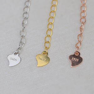 10 chaînes en argent S925 faites à la main, extension de 5 cm avec joint de queue, extension de manchette plaquée or 14 carats pour collier et bracelet 1851 - Product Image 2