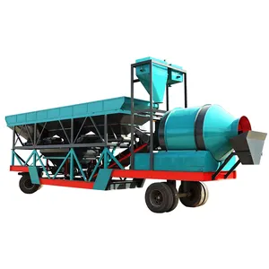 Planta mezcladora automática de hormigón móvil 35 m3/h Yhzs35, mezcla de polvo de cemento, planta mezcladora de Silo