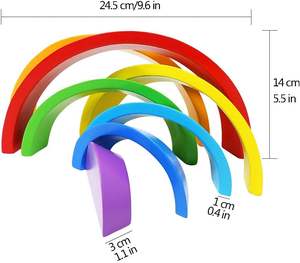 LM Enfants Grand <span class=keywords><strong>Arc</strong></span>-<span class=keywords><strong>en</strong></span>-<span class=keywords><strong>ciel</strong></span> Jouet de Construction Montessori Blocs de Construction Educatifs et <span class=keywords><strong>Grimms</strong></span> Jouets <span class=keywords><strong>en</strong></span> <span class=keywords><strong>Bois</strong></span> - Product Image 6