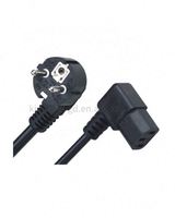 Câble d'alimentation secteur Schuko 3 broches AC 220V 1m, norme européenne CE 77, angle droit, IEC C13, pour adaptateurs PC et ordinateurs portables