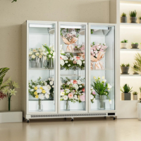Réfrigérateur commercial à écran intégral sans givre pour exposition florale, vitrine réfrigérée HD en verre pour la conservation des fleurs, directement de l'usine