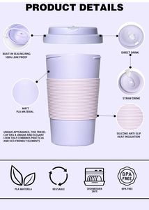 Mug de voyage portable sans BPA de 20 oz avec couvercle anti-fuite, réutilisable pour boissons chaudes et froides, adapté à l'eau bouillante, à boire directement - Product Image 3