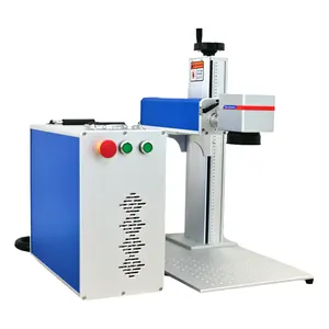 Portable Split Type 20W 30W 50W 100W Rotary Fiber Laser Marking Engraving Machine For Guns Jewelry