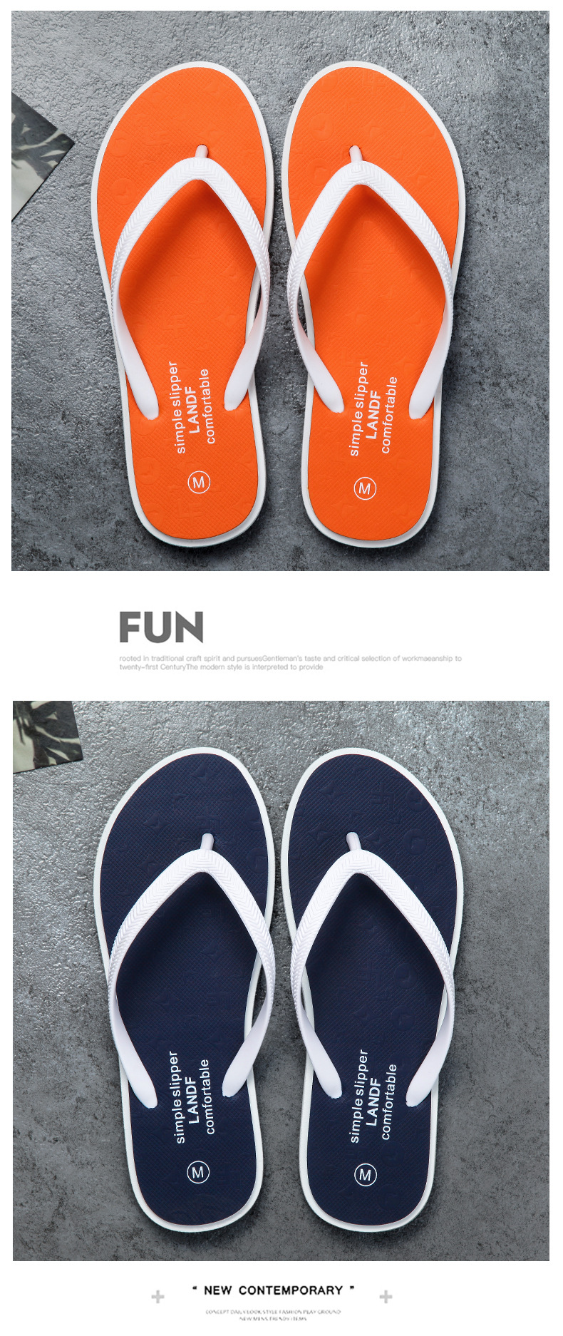 New Flip-flops Slippers Summer Outdoor Non-slip Fashion Flat Rubber Wear-resistant Beach Sandals
