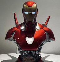 Busto Personalizado 1/1 de Iron Man MK85, Marvel Avengers GK, Estatua Artística de Resina Pintada a Mano, Decoración para el Hogar, Coleccionistas, Tamaño Real 75cm, LED