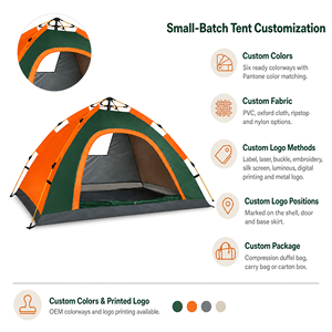 Custom Outdoor Waterproof Ultralight 3-4 Person Dome Camping <b>Tent</b> Automatic <b>Pop</b>-<b>Up</b> Travel <b>Tent</b> with OEM Custom Logo - Product Image 1