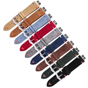 <span class=keywords><strong>Cinturino</strong></span> in <span class=keywords><strong>pelle</strong></span> <span class=keywords><strong>scamosciata</strong></span> fatto a mano 20mm 22mm a sgancio rapido in vera vacchetta <span class=keywords><strong>cinturino</strong></span> morbido Vintage da polso per uomo e donna - Product Image 4