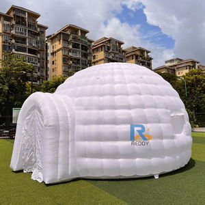 Tienda de cúpula iglú inflable Oxford blanca de configuración rápida grande plegable con soplador para exteriores - Product Image 1