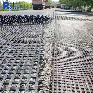 道路施工塑料复合材料制造商双轴聚酯土工格栅