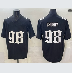 Kualitas terbaik baru kustom <span class=keywords><strong>2</strong></span> Ashton Jeanty 98 Maxx Crosby 89 Brock Bowers 34 Bo Jackson dijahit Jersey sepak bola Amerika - Product Image 1